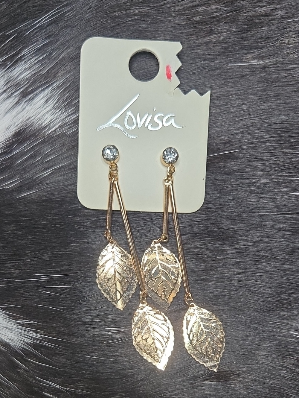 Long Drop Gold Leaf Drop Earrings NWT
